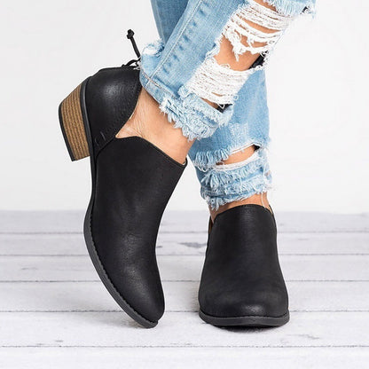 Autumn Retro High Heel Ankle Boots