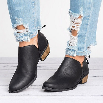 Autumn Retro High Heel Ankle Boots