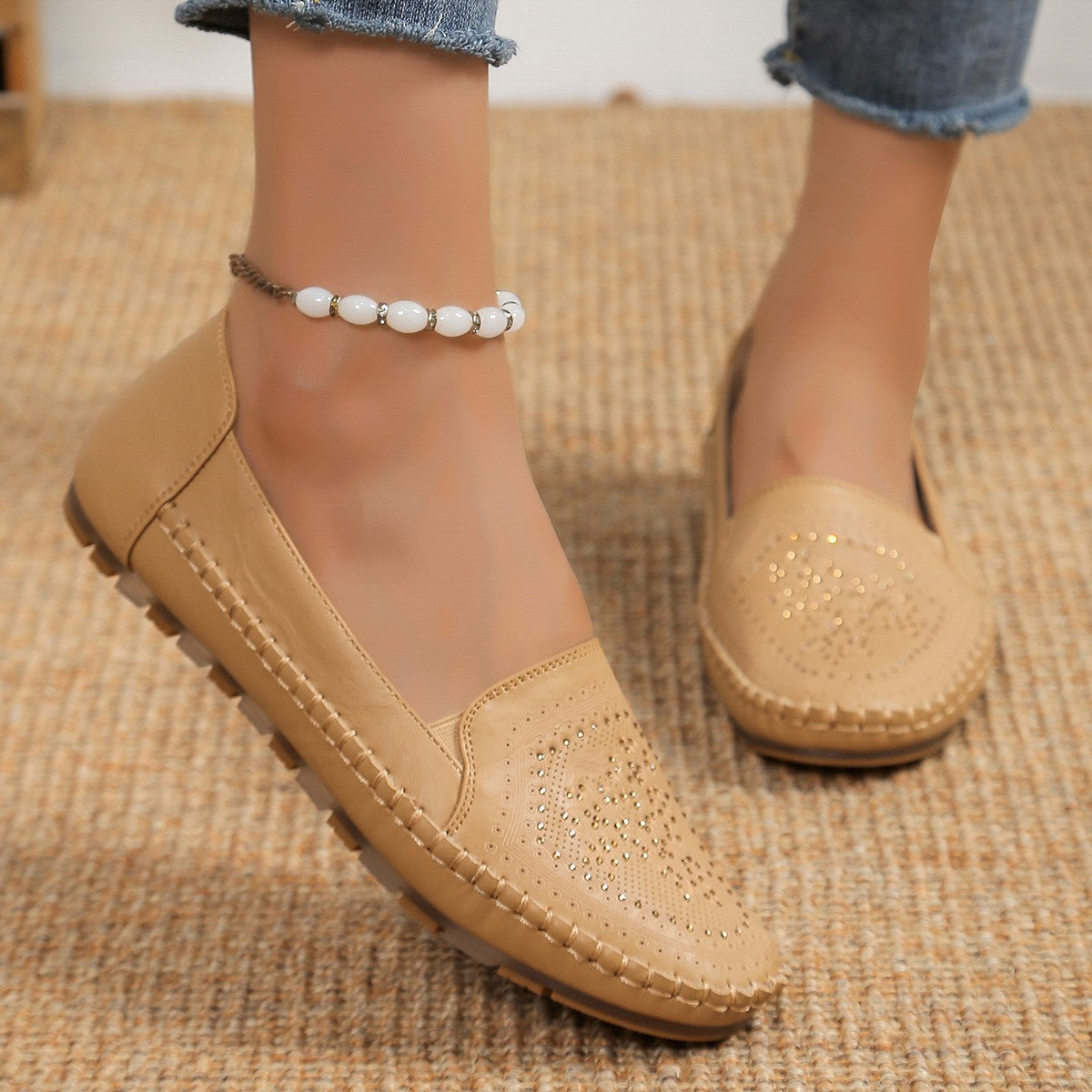 Handmade Stitching Gommino Casual Women’s Shoes