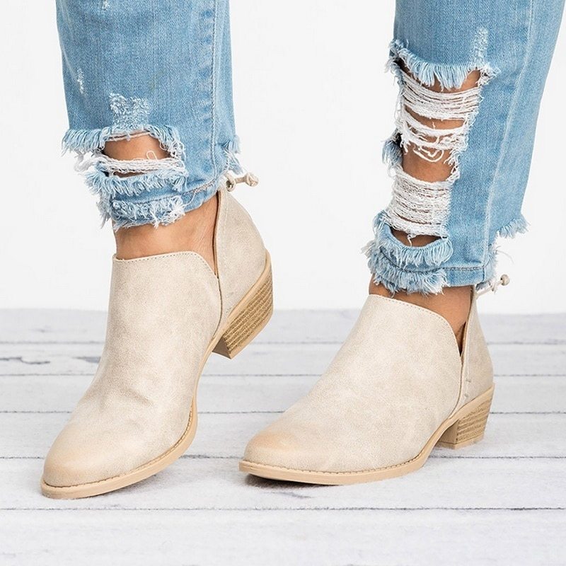 Autumn Retro High Heel Ankle Boots