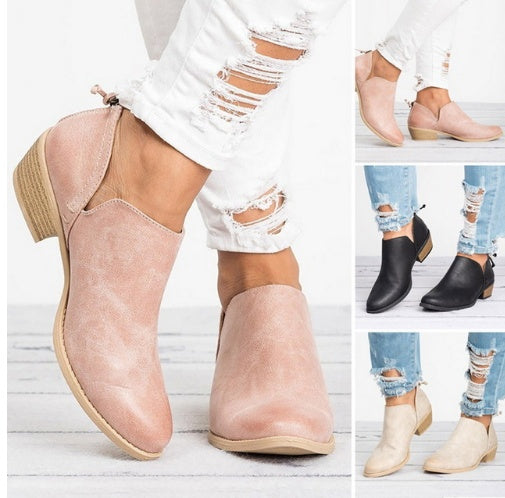 Autumn Retro High Heel Ankle Boots