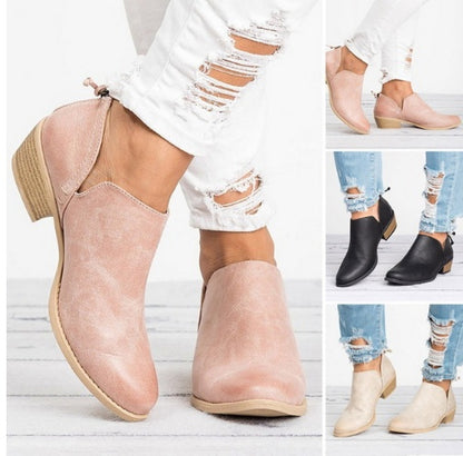 Autumn Retro High Heel Ankle Boots