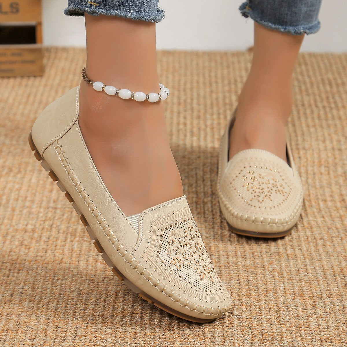 Handmade Stitching Gommino Casual Women’s Shoes