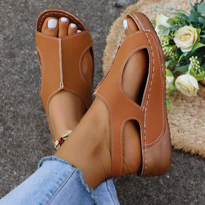 Summer Wedge Sandals with Elastic Band Design