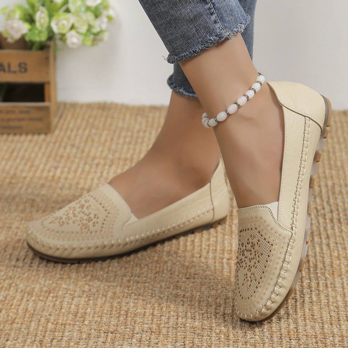 Handmade Stitching Gommino Casual Women’s Shoes